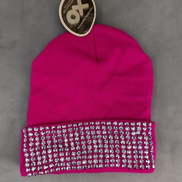 Studded Winter Hat: Colors Available: Black, Pink & Teal - Picture 3 of 7